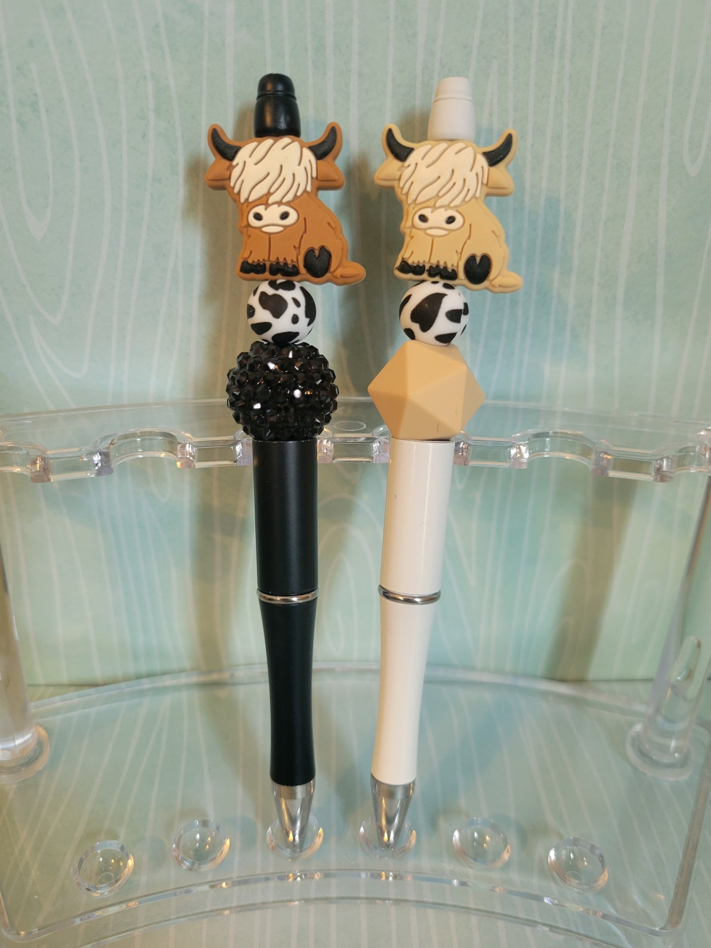 Highland Cow Beaded Pens