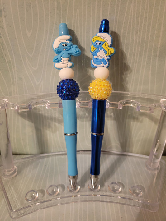 Blue People Beaded Pens