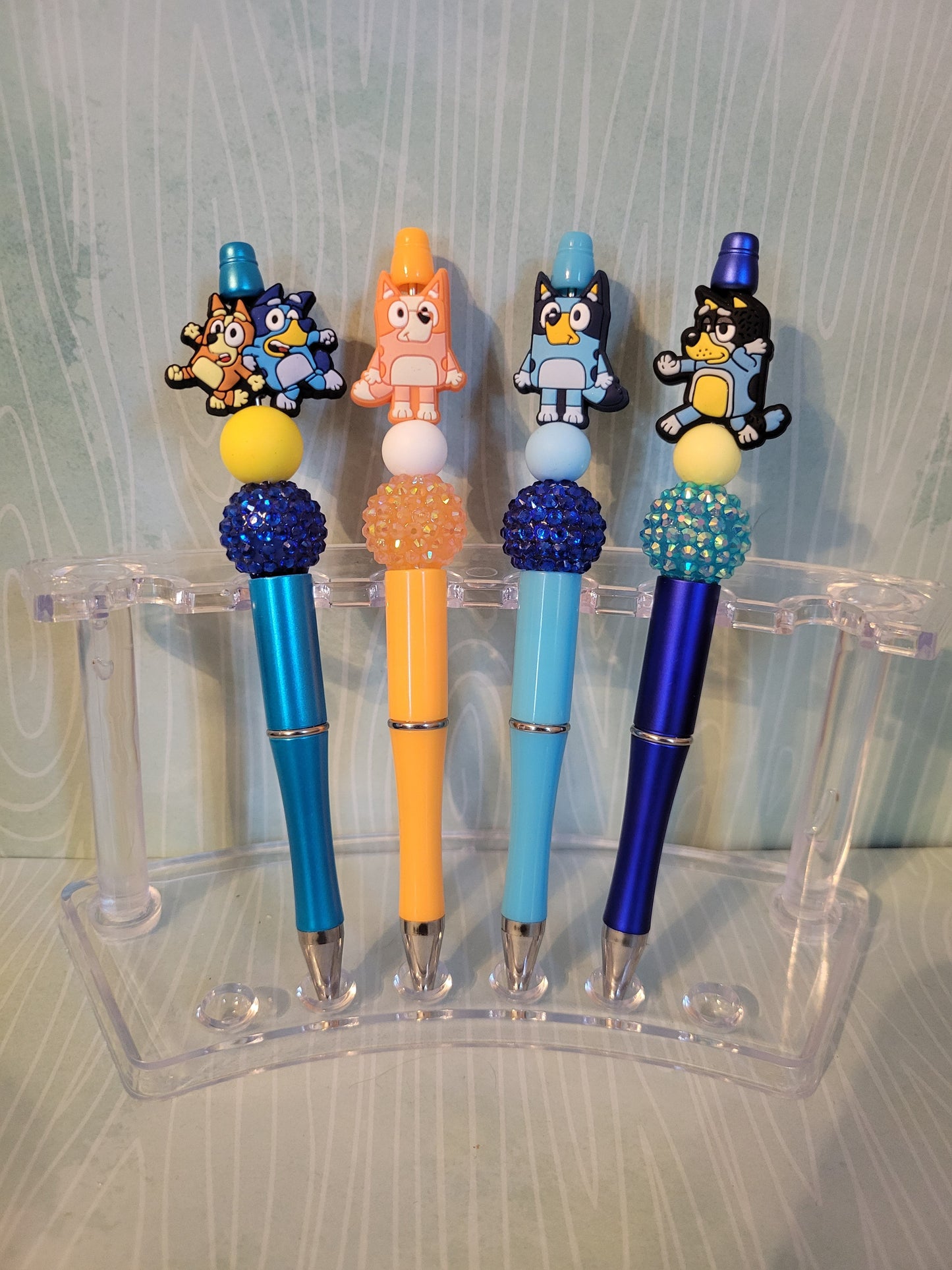 Blue Dog Beaded Pens