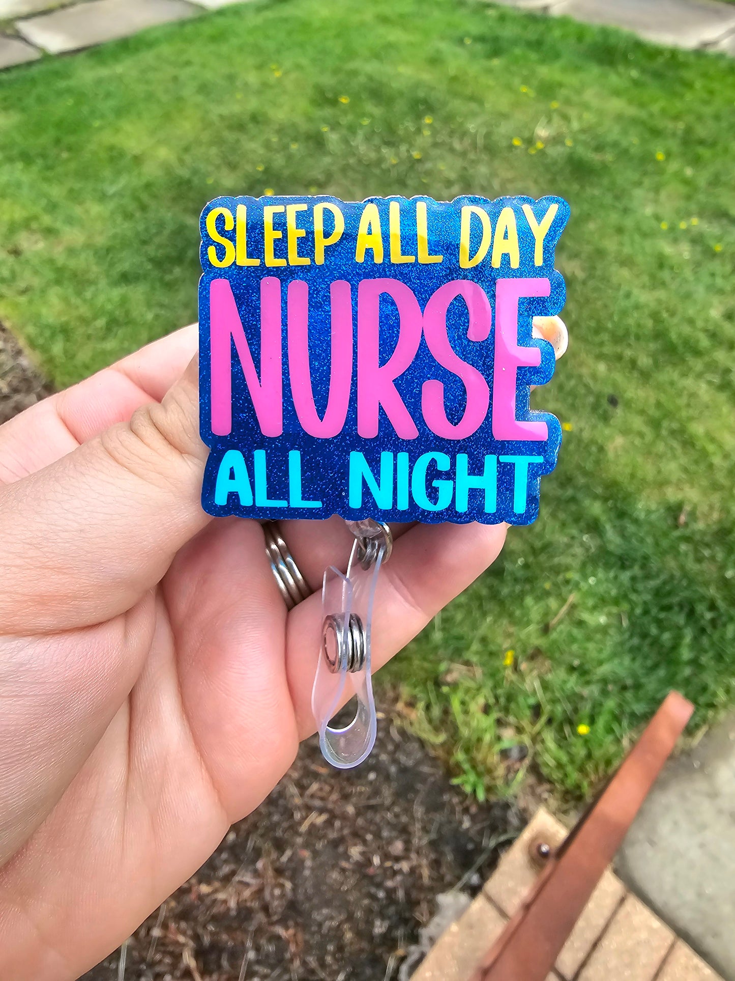 Nurse All Night Badge Reel