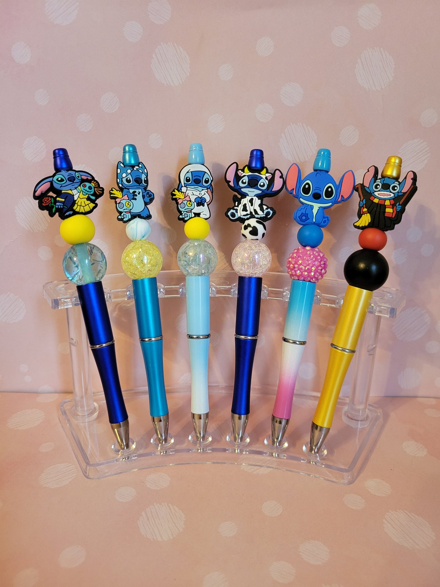 Blue Alien Beaded Pens